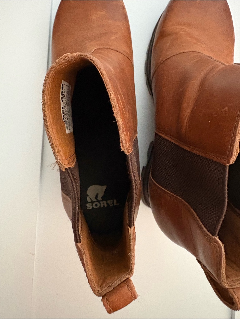 Women’s Sorel Brown Leather Chelsea Boots - Classic Slip-On Style - Picture 5 of 8
